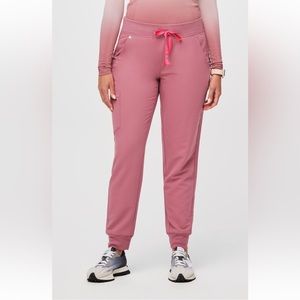 Figs rose quartz high waisted Zamora jogger scrub pants